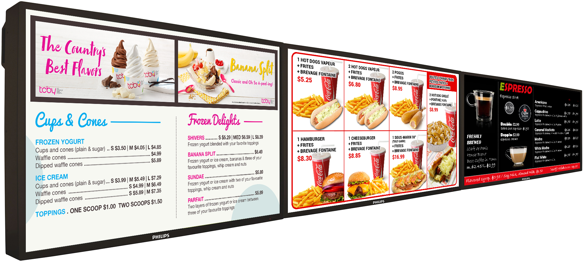 Panneaux de menu numériques sans frais mensuels !