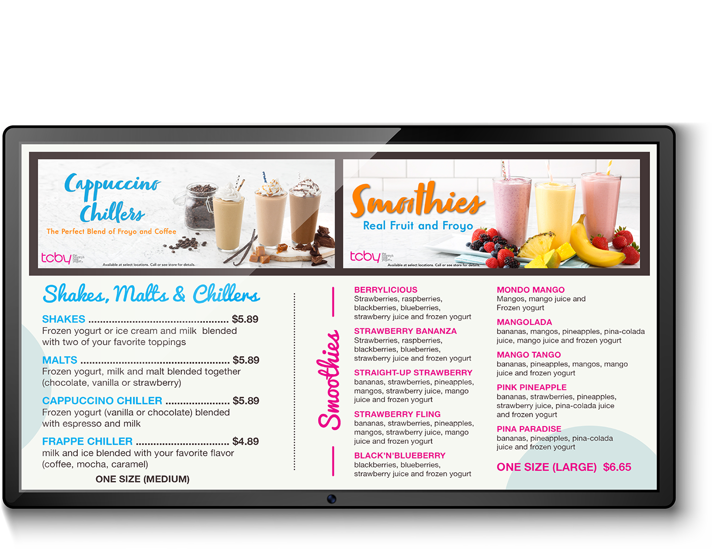 Panneau de menu unique